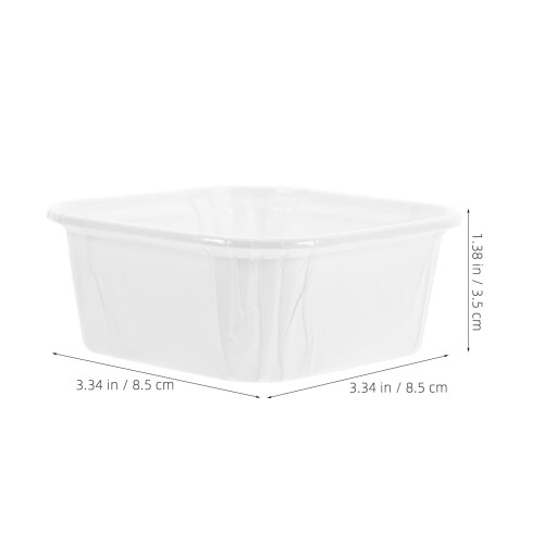 50 Pcs White Square Paper Cupcake Cups with Lids 1