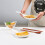Plato de servir de melamina con asa, blanco 4