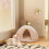 Cat Bed Foldable Cave with Cushion Pink 4