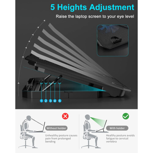 Base de resfriamento para laptop com 2 ventiladores para telas de 10 a 15,6 polegadas. 2