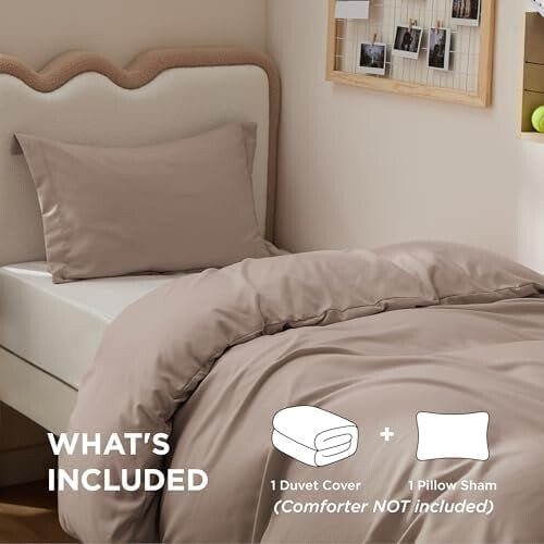 Housse de couette pour lit simple – Microfibre douce doublement brossée 1