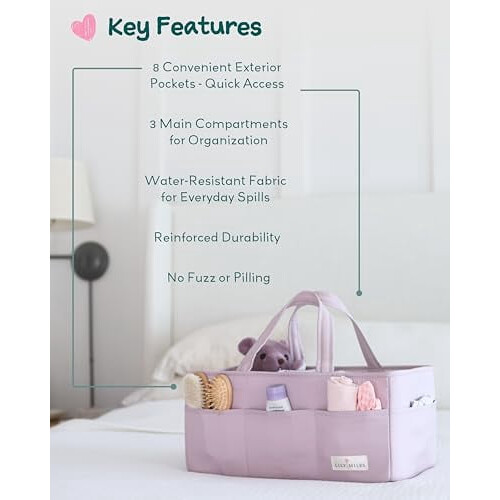 Baby Diaper Caddy Organizer with 8 Pockets 2