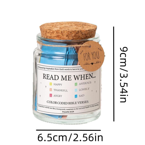 Bible Verse Jar with Color-Coded Scripture Cards – Christian Gift for Mom, Compatible with Bible Study 1