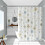 White waterproof plastic shower curtain with fish and blue 6