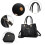 Γυναικεία μαύρη τσάντα Satchel με λαβή στο πάνω μέρος και πολλαπλές τσάντες 3
