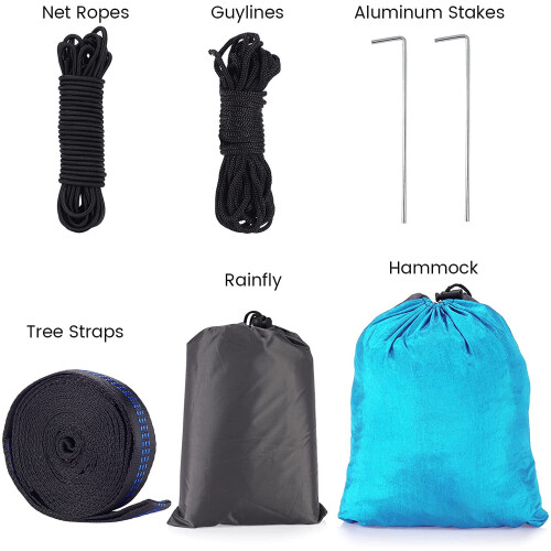 Double Camping Hammock with Bug Net – Lightweight Nylon 1