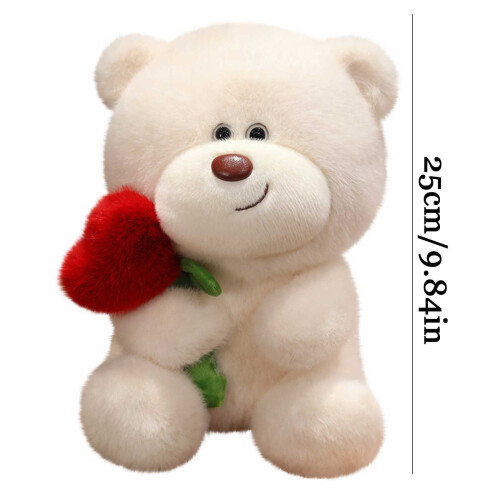 Λούτρινη κούκλα Rose Bear 25cm Ρομαντικό κόκκινο δώρο Αγίου Βαλεντίνου 1