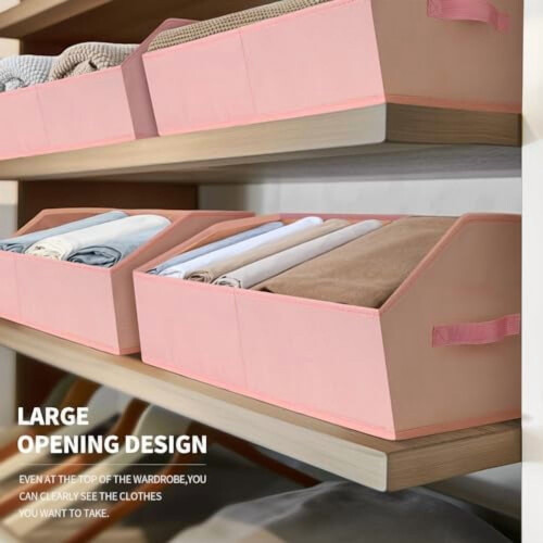 Trapezoid Fabric Storage Bins with Handles, 4-Pack 2