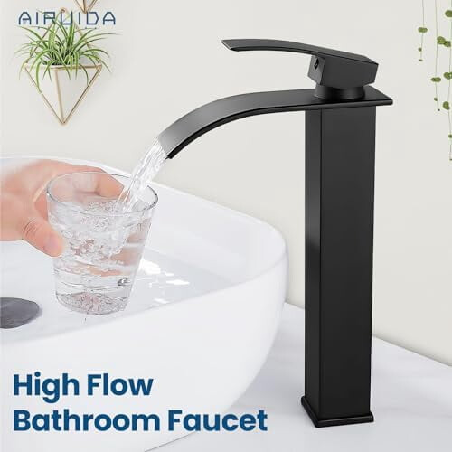 Matte Black Vessel Sink Faucet Single-Handle One-Hole 1