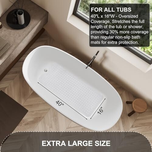 Antislip badmat/douchemat 40x16 inch transparant 2