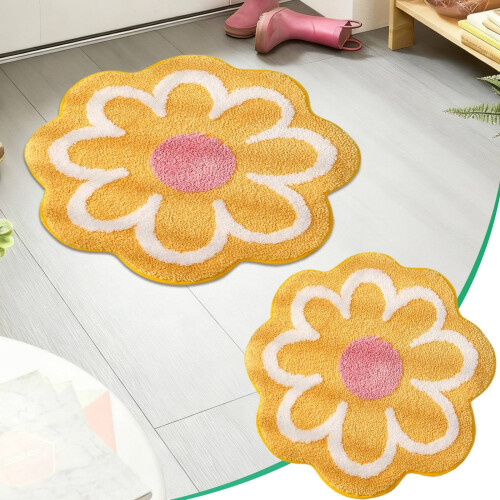 Alfombra de baño Daisy antideslizante de microfibra. 1