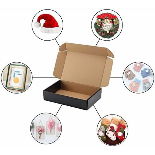 25Pack9x6x2Sipping Boxes for Small Business, Μαύρα Κουτιά από Χάρτινο Χαρτόκουτο Συσκευασίας, Κουτί 2
