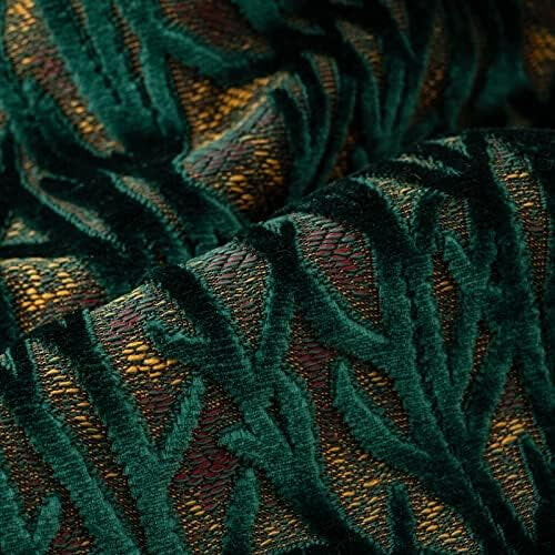 Capa de almofada decorativa com estampa de galhos verdes em veludo, 45x45 cm (18x18 polegadas) 2