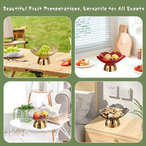 Fruteira com pé em PET, 24 cm – Elegante para servir e exibir. 1
