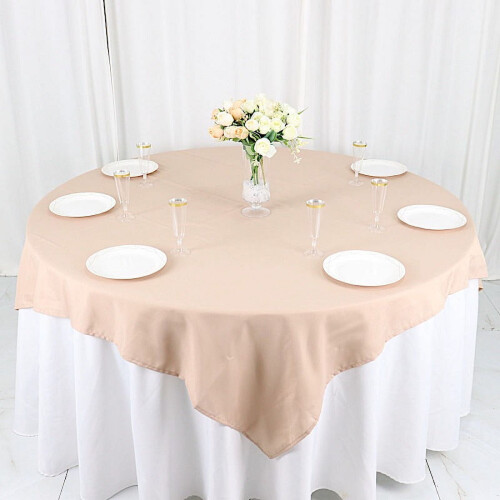 BalsaCircle10Pieces54" x54" Nude Square Polyester Tablecloths Table Cover Linens 2