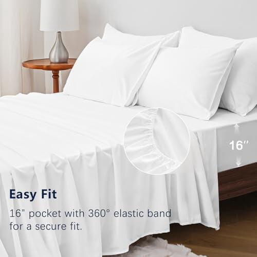 6-Piece Queen Sheet Set – Soft, Deep Pocket, Machine 1