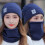 Ensemble bonnet et écharpe d'hiver en maille doublée polaire 4