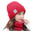 Ensemble bonnet et écharpe d'hiver en maille doublée polaire 5