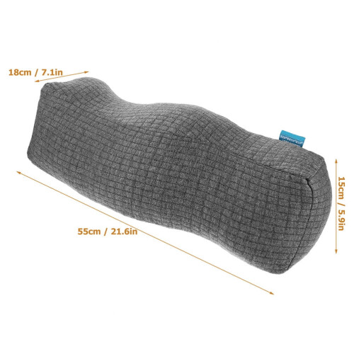Almohada elevadora de piernas gris oscuro – Algodón PP, 55x18x15cm 1