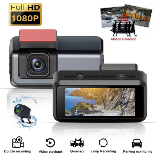 Δώρα για γυναίκες σε προσφορά! Κάμερα HD Wifi Dash Cam 3 ιντσών με μπροστινό και πίσω 1