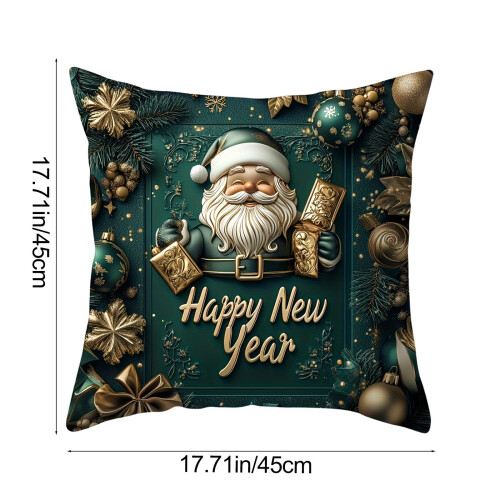 Fundas de almohada navideñas de algodón de 45x45 cm (juego de 4) 2