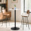 Round Pub Table White Metal Base MDF Top 40 Inch 6