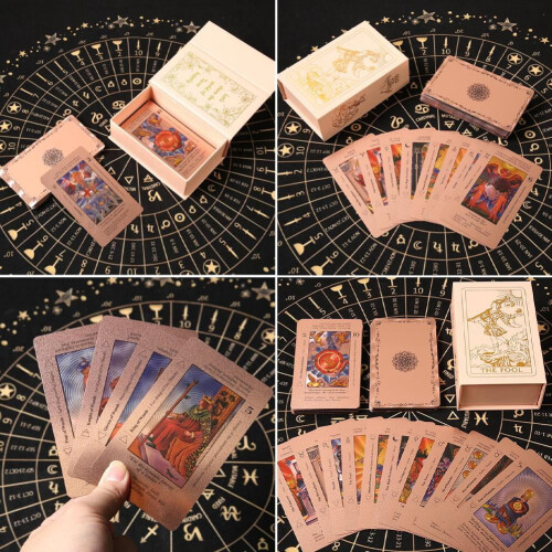 Σετ καρτών Ταρώ Rose Gold με 78 κάρτες και βιβλίο οδηγών 1