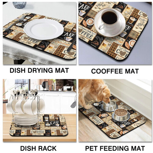 Kaffebarmatte 61x40cm absorberende sklisikker silikon 1