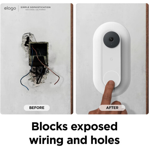Fäste för Google Nest Hello dörrklocka trådbunden, 2:a/3:e generationens väggfäste 2