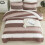 Brown comforter set full size 3-piece stripe bedding 3