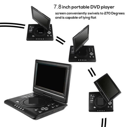 Leitor de DVD portátil de 7,8 polegadas com bateria integrada 1