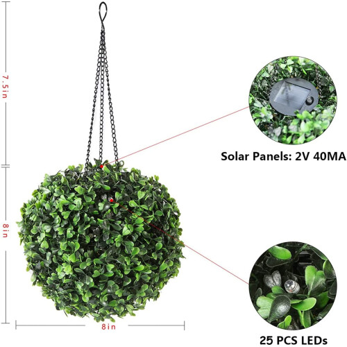 Lanterna solar suspensa para exterior, à prova d'água, de 20 cm (8 polegadas), branco quente. 2