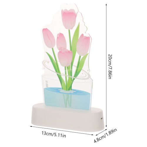Επιτραπέζιο φωτιστικό Tulip Flower – Ζεστό Λευκό, Ακρυλικό, 20x13x4.8 1