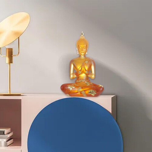 Sitzende Buddha-Statue, gelb 2