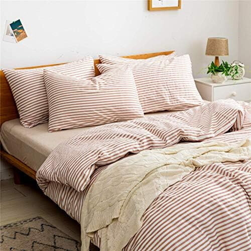 Randigt påslakanset i 100 % bomull, queen size 2
