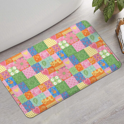 Tapete de banheiro Pioneer Flower Floral Antiderrapante 17x30 polegadas 1