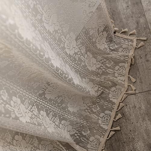 Beige Boho Cotton Curtain Panel 59" x 84" 2
