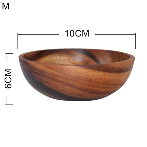 Saladeira de madeira com talheres, esculpida à mão, 30 cm (12 polegadas) 1