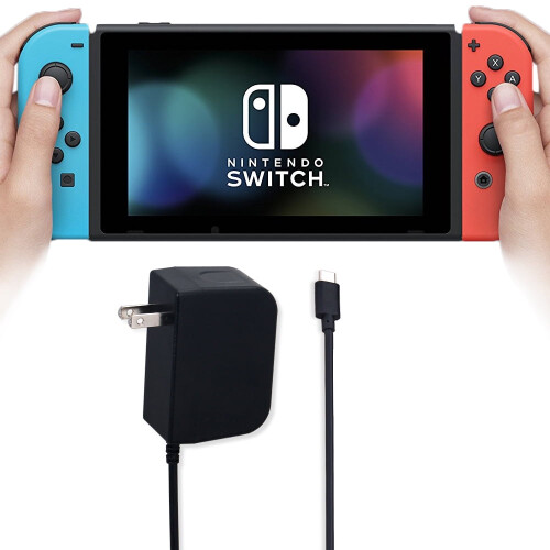 Original strømlader med transformator for kompatibel med Nintendo Switch – hurtigladeadapter for Switch og Joy-Cons 2