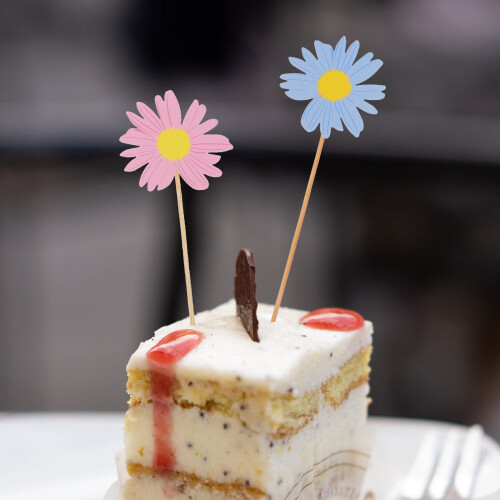 Pcs Edible Daisy Cake Insert Unique Cake Decorations 15X5CM 2