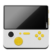 Console de Jeu Vidéo Portable E5 32 Go, 10 000 Jeux, Console de Jeu Rétro HD 5 Pouces, 6 000 MAh, Prise en Charge de 13 Émulateurs Blanc et Jaune
