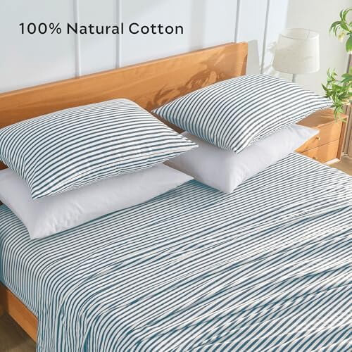 Randiga örngott i 100 % bomull, queen size, 2-pack 2
