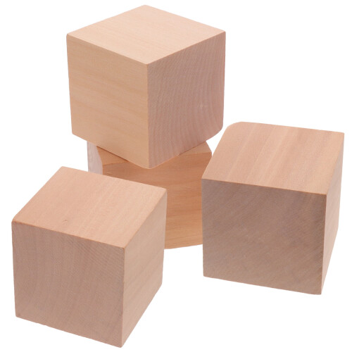 Uferdige trekubeblokker 6 cm 4-pakning 1