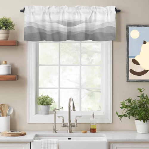 Abstrakt grå ombre-kappe 135 x 43 cm polyester 1