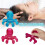 Μασάζ τριχωτού της κεφαλής Octopus – Μπλε & Κόκκινο, 11,5x7,5 εκ. 4
