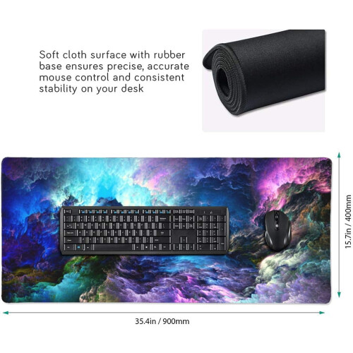 Lilla Blå XXL Gaming Musemåtte 900x400mm 1