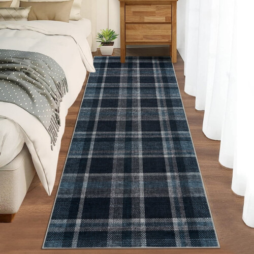 Μοντέρνο χαλί για τρέξιμο Tartan 2' x 6', αντιολισθητικό, πλενόμενο 2