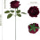 25 rosas artificiais de veludo com caules e folhas 2