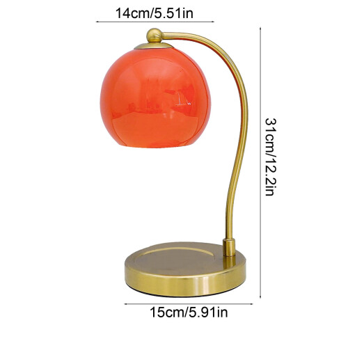 Justerbar lysvarmerlampe orange metal 1 stk. 2