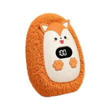 Calentador de Manos Recargable con Pantalla Digital Calentador de Manos con Estampado de Animales Calentador de Temperatura Shiba Inu Naranja